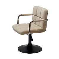 Крісло Arno Arm бежеве В-1005 BK Base на чорній базі з підлокітниками, з регулюванням висоти сидіння 40-54 см, фото 4