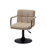 Крісло Arno Arm бежеве В-1005 BK Base на чорній базі з підлокітниками, з регулюванням висоти сидіння 40-54 см, фото 3