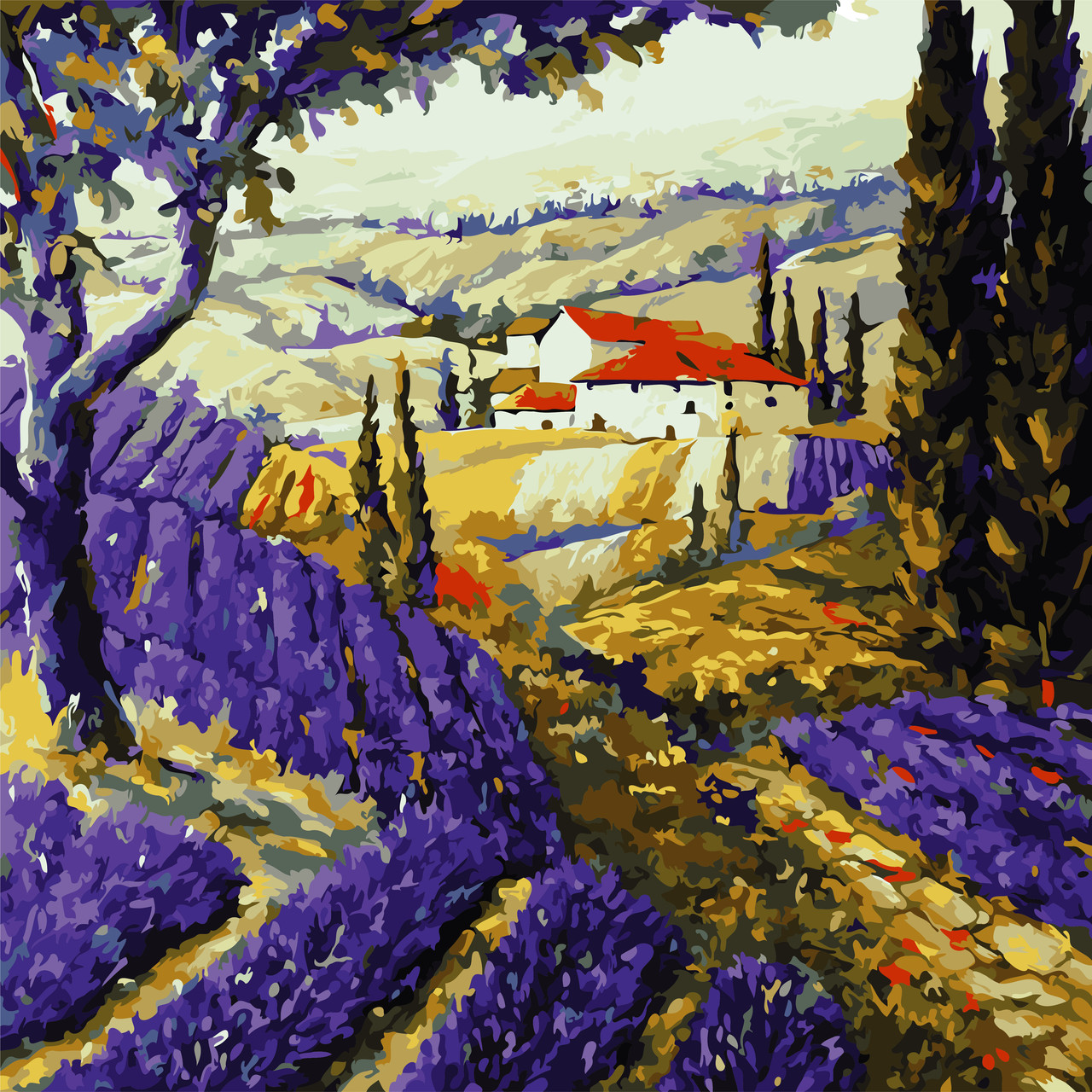 Художній творчий набір, картина за номерами Простори Провансу, 40x40 см, «Art Story» (AS0804)