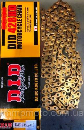 Цепь 428H-136L  gold     D.I.D.  качество