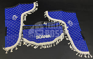 Шторки екошкіра "SCANIA" Сині PREMIUM