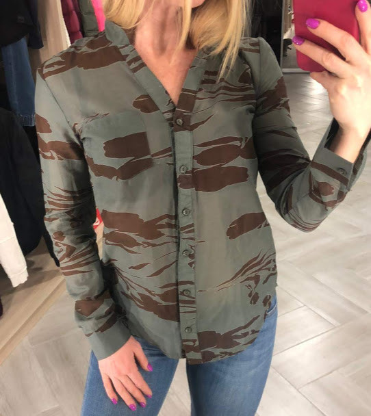 Тонка котонова блузка 100% бавовна мілітарі, фото 1