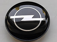 Колпачки заглушки в литые диски Opel 63/58/8 мм. Черная основа