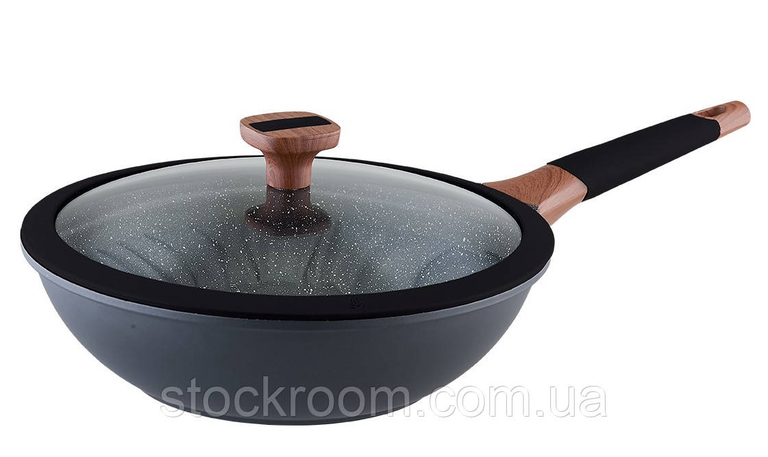 Сковорода WOK з кришкою VINZER Greblon Induction Line Ø28 см (50505)