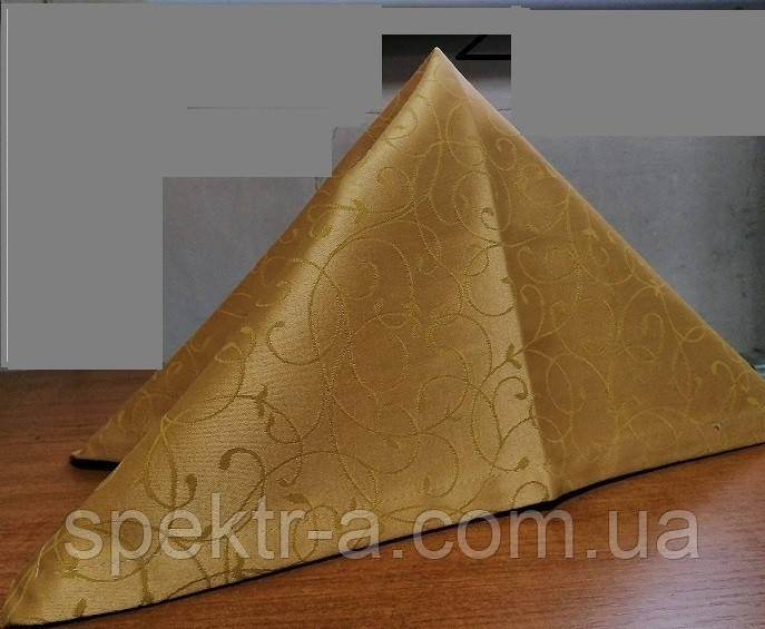 Серветка сервірувальна 40*40 з тканини Мати колір золото з вензелем, фото 1