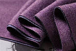 Кашеміровий подвійний довгий жіночий шарф-палантин, двоколірновий: бузковий-фіолетовий, кашемір, фото 5