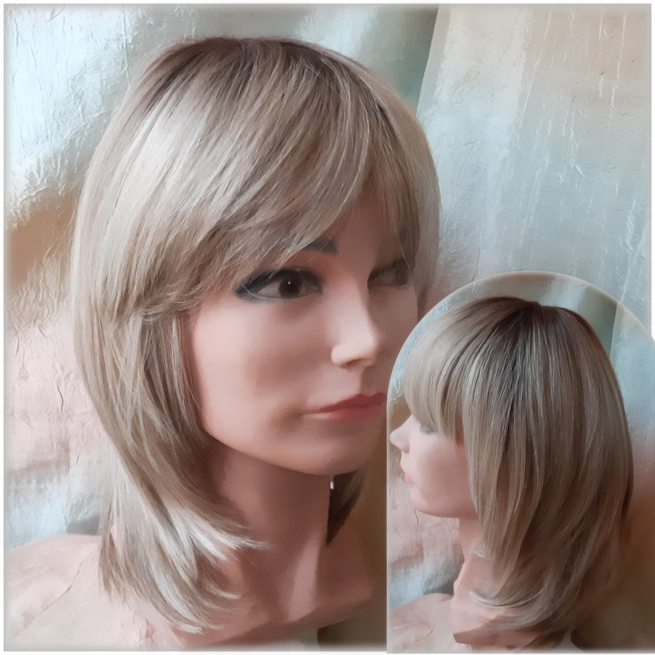 Перука каскад-італійка з термоволокна карамельно-платиновий омбре EVRO-24SP613YS4, фото 1