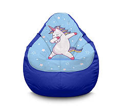 Крісло мішок "Dance unicorn. Blue" Оксфорд