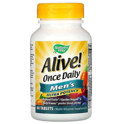 Вітаміни для чоловіків Nature's Way, Alive! Once Daily Men's Multi-Vitamin 60 таб., фото 1