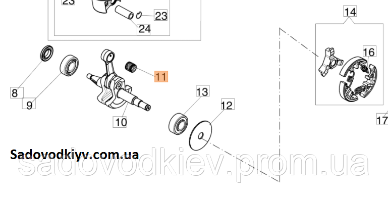 Сепаратор колінвала (підшипник шатуна) для бензопилки Oleo-Mac GS 650 (3037014R)
