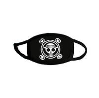 Маска на лицо Бафф K-Pop Пиратский череп Black Черная