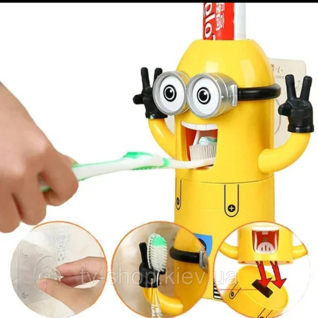 Дозатор для пасти з тримачами щіток Міньйон Brash Holder, фото 1
