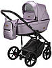 Коляска 2 в 1 Adamex Amelia шкіра 100% SM7 світло-бузковий перламутр, фото 2
