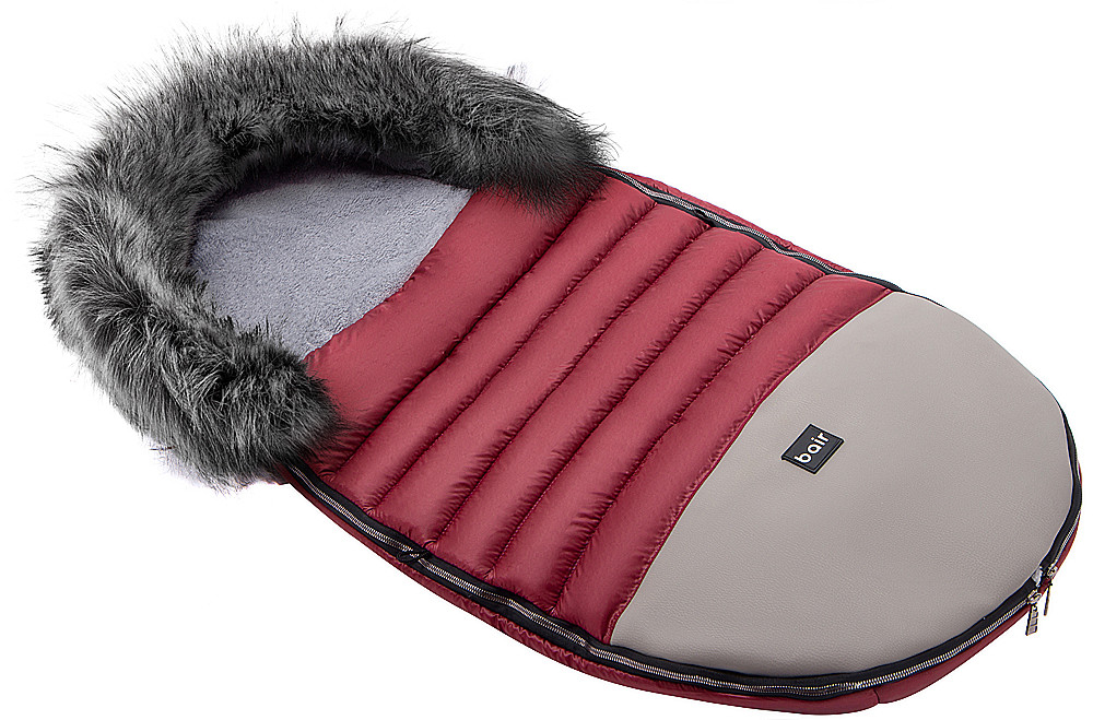 Зимовий конверт Bair Polar premium бордо-сіра шкіра