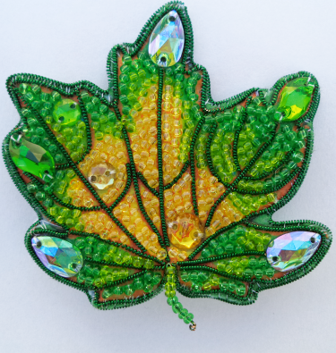 Набір для виготовлення броші з бісеру Осінній лист 1  АБН-001