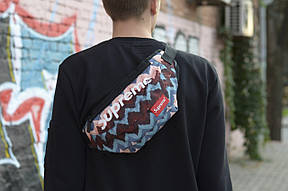 Сумка на пояс Бананка Барыжка Supreme Супрім Гори Рожевий з візерунком, фото 4