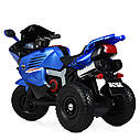 Дитячий мотоцикл M 4216 EL-4, музика, світло, EVA колеса, шкіряне сидіння, синій, фото 5
