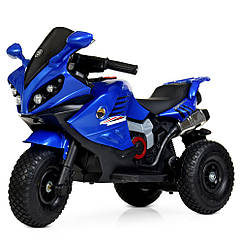 Дитячий мотоцикл M 4216 AL-4, музика, світло, надувні колеса, шкіряне сидіння, синій