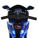 Дитячий мотоцикл M 4216 EL-4, музика, світло, EVA колеса, шкіряне сидіння, синій, фото 3