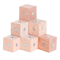 Деревянная игрушка Магнитные кубики натурального цвета дерева, 10 шт., развивающие товары для детей.