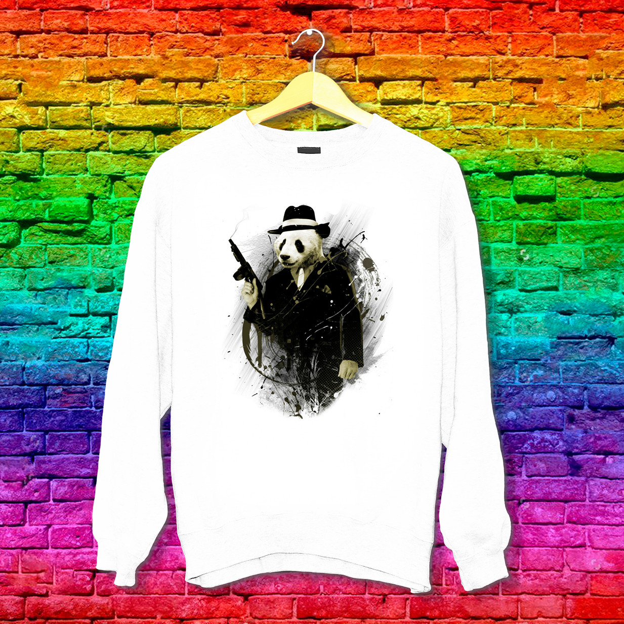 Світшот з принтом Панда з автоматом Push IT