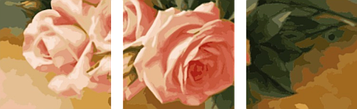 Картина за номерами 50х150 см Триптих Babylon Нежные розы (MS-14048)