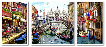 Картина за номерами 50х110 см Триптих Babylon Венеція у всій красі (VPT 043)