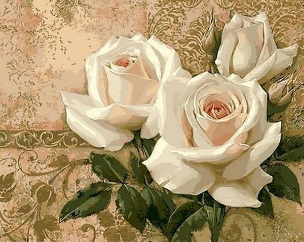 Картина за номерами 40х50 см Mariposa Кремові троянди (Q 416)