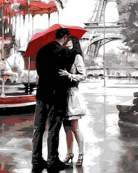 Картина за номерами 40х50 см Mariposa Поцілунок в Парижі Художник Даніель Орфано (Q 674)
