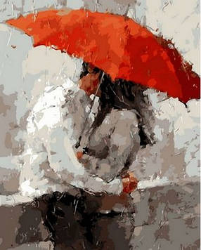 Картина за номерами 40х50 см Mariposa Червоний парасолька Художник Андре Кон (Q 1384)