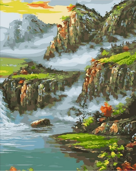 Картина за номерами 40х50 см Mariposa Країна водоспадів (Q 1857)