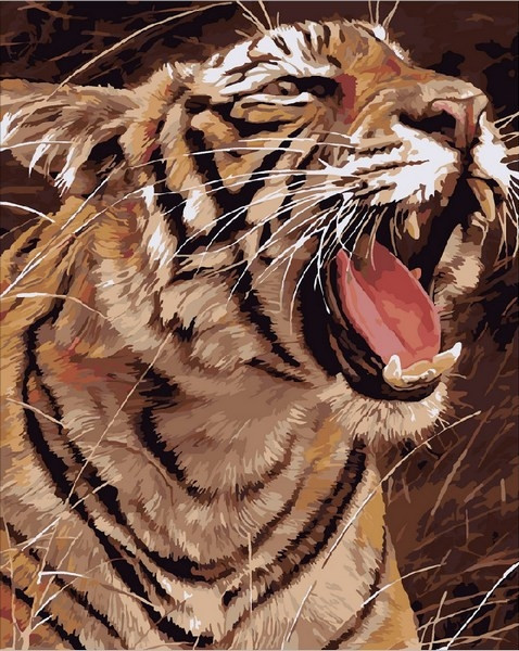 Картина за номерами 40х50 см Mariposa Ричить тигр (Q 1974)
