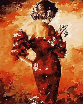 Картина за номерами 40х50 см Mariposa Леді в червоному Художник Эмерико Імре Той (Q 2078)