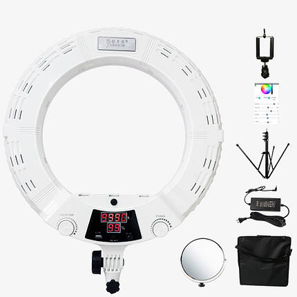 Кільцевий світильник, Yidoblo QS-480D LED зі стійкою світло кільце лампа 480 світлодіодів 18" 45 см 98W Bi-color, фото 2