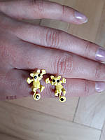 Детские сережки желтые "Коты" - размер 2см, материал сплав
