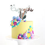 Топер фігурка на торт дзеркальний двосторонній Manific Decor "6 month з Міккі Маусом", фото 3