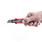 Нож Intertool сегментный 18мм Нож с 3-мя отломными лезвиями 18 мм, металлическая направляющая,, фото 6