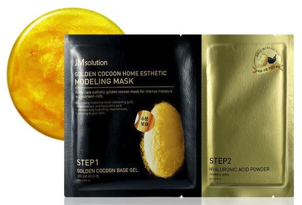 Альгінатна маска із золотом і протеїнами шовку JM Solution Golden Cocoon Home Esthetic Modeling Mask 55 г