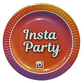 Тарілки паперові одноразові "Insta Party" Інста Паті 18 см. 10 шт./пач.