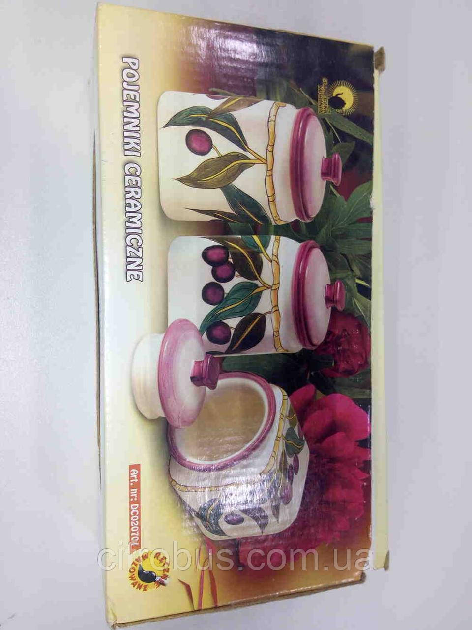 Сільничка-перечниця ємності для спецій Б/К Набір керамічних контейнерів 3 шт., фото 1