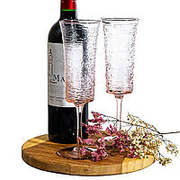 Фактурні келихи для шампанського "Кварц" 22,5 см, комплект 4 шт.