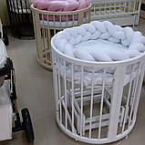 Овальне \ кругле ліжко трансформер на маятнику з матрацом + КОМОД пеленатор, фото 5