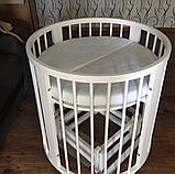 Овальне \ кругле ліжко трансформер на маятнику з матрацом + КОМОД пеленатор, фото 6