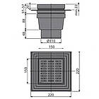 Зливний трап Alcaplast 150х150/110 мм з прямим підведенням пластик, фото 2