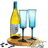 Фактурні келихи для шампанського "Сапфір" 22,5 см, комплект 4 шт.