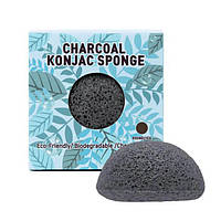 Спонж-конняку з деревним вугіллям Trimay Charcoal Konjac Sponge чорний