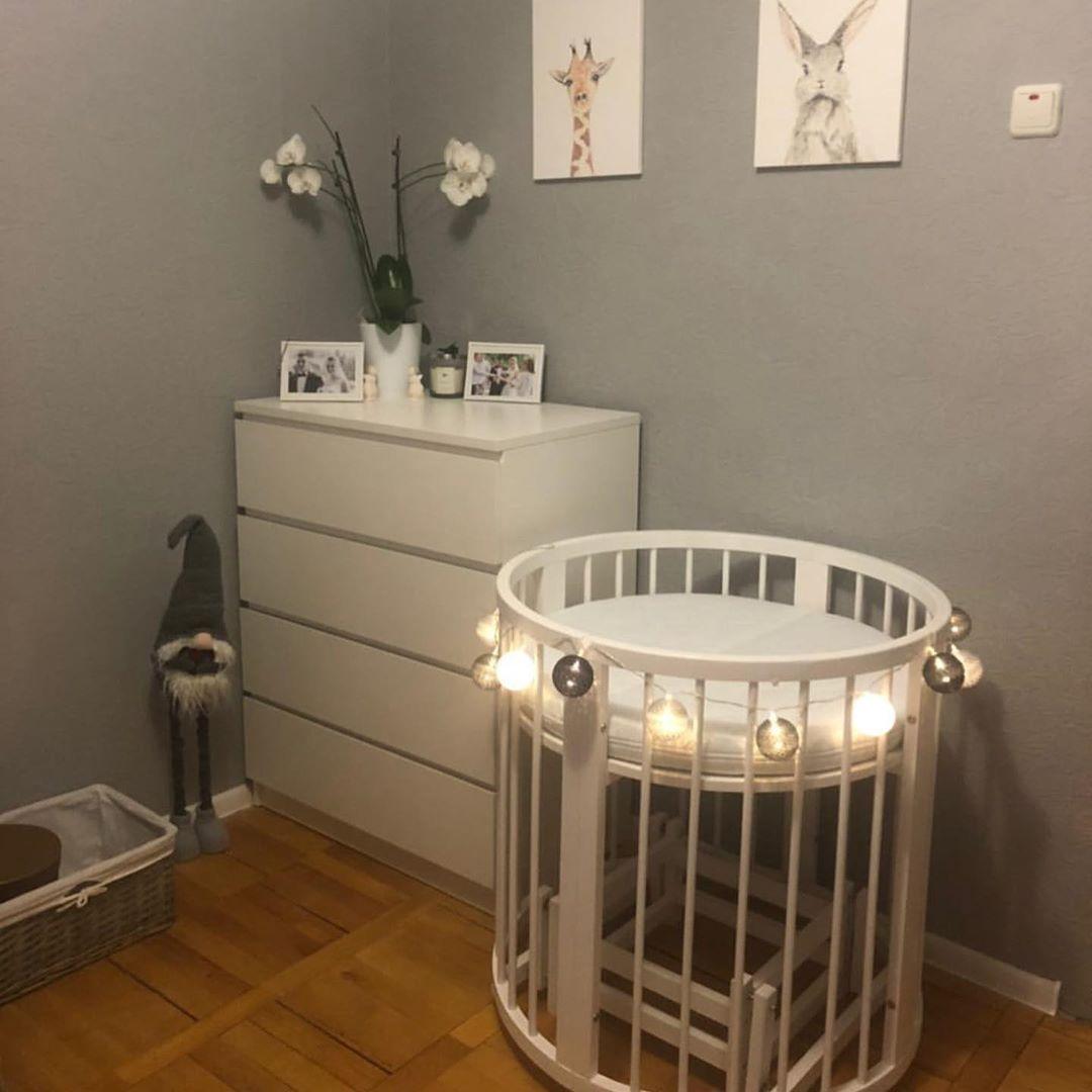 Овальне \ кругле ліжко трансформер на маятникуз матрацом + КОМОД пеленатор, фото 1