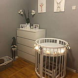 Овальне \ кругле ліжко трансформер на маятнику з матрацом + КОМОД пеленатор, фото 2