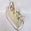 Сумка жіноча "СОЛО" натуральна шкіра, слонова кістка глянець, фото 3