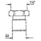 Патрубок для трапа 32х1 1/4" GHIDINI 404, фото 2